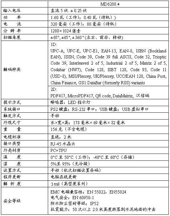 md6208条码扫描器