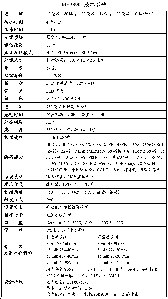 MS3390  移动扫描器