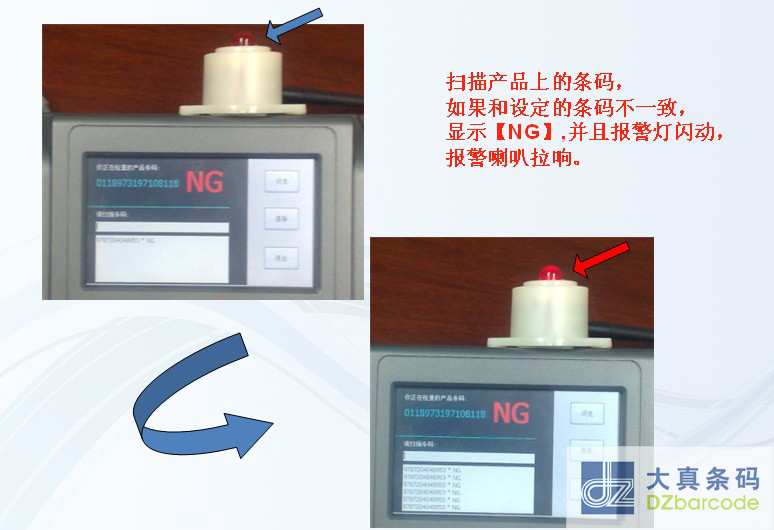DZ条码检查报警器扫描条码错误